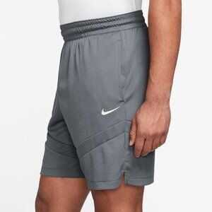 Nike Icon Men's Dri-FIT 8" Basketball Training Gym Running Shorts Grey White